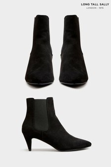 Long Tall Sally Black Kitten Heel Chelsea Boot (P64918) | ₪ 228