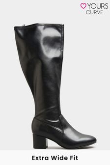 Yours Curve Black Extra-Wide Stretch Knee Boot (P64970) | $76