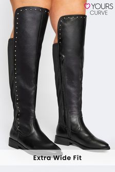Yours Extra-Wide Over The Knee Boot With Stud Detail