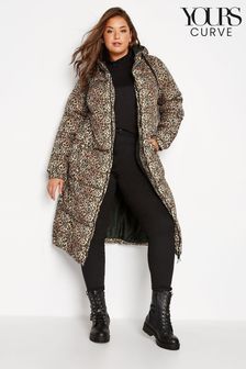 Yours Curve Natural Animal Print Midaxi Puffer (P65290) | €51