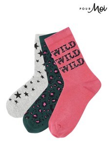 Pour Moi Leopard and Stars Pippa Sock Gift Pack (P65322) | $23
