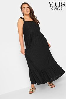 Yours Curve Black Sleeveless Maxi Broidery Dress (P66468) | €26