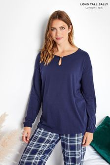 Long Tall Sally Blue Keyhole Long Sleeve Pyjama Top (P66915) | 20 €
