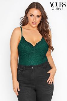 Yours Curve Green Limited Lace Bodysuit (P66942) | DKK175