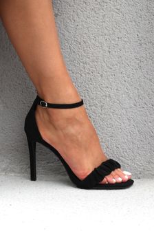 שחור - נעלי עקב סטילטו של Linzi דגם Gigi מזמש עם רצועות ציפקה (P67347) | ‏140 ₪