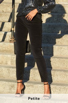 Sosandar Black Petite Velvet Skinny Jeans (P68014) | $97
