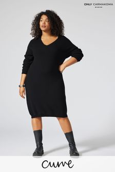 ONLY Curve Black Knitted Dress (P68323) | $48