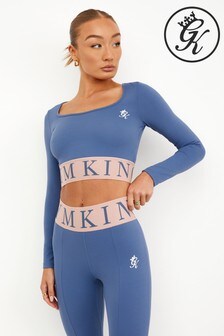 Gym King Blue Focus Long Sleeve Crop Top (P68543) | ₪ 98