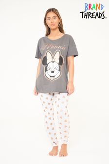 Brand Threads Grey Disney Minnie Mouse Grey Pyjamas (P69186) | 32 €