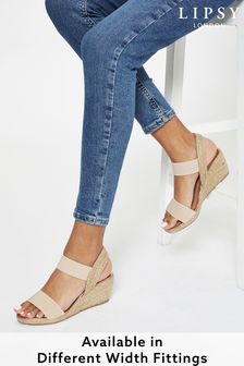 Lipsy Nude Pink Wide FIt Elastic Low Wedge (P69219) | CHF 33
