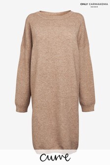 Only Carmakoma Camel Jumper Dress (P69455) | $53