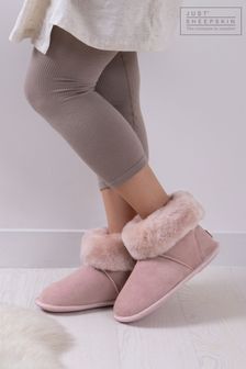 Just Sheepskin Pink Ladies Albery Sheepskin Slipper (P69706) | AED527