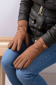 Brązowy - Rękawiczki damskie Just Sheepskin Charlotte z owczej skóry (P69715) | 505 zł