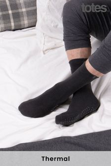 Totes Grey Mens Thermal Original Slipper Sock (P69846) | BGN 28