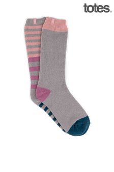 Totes Grey Ladies 2 Pack Ankle Supersoft Welly Boot Sock (P69858) | ₪ 75