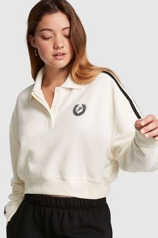 Victoria's Secret PINK Creamer Beige Reverse Fleece Polo Sweatshirt (P71170) | €79