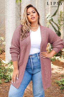 Lipsy Rose Curve Mixed Cable Knit Cardigan (P71601) | €53