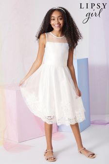 Lipsy White Premium Lace Occasion Dress (P71871) | €58 - €65
