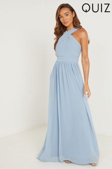 Quiz Blue Chiffon Maxi Dress (P72252) | €104