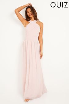 Quiz Pink Chiffon Maxi Dress (P72253) | ₪ 419