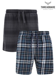 Threadbare Black Navy and Black 2 Pack Multi Check Jex Cotton Pyjama Shorts (P72381) | ₪ 76