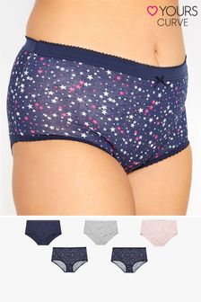 Yours 5 Pack Sparkle Star Full Briefs