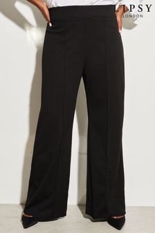 Lipsy Black Twill Curve High Waist Wide Leg Tailored Trousers (P73196) | OMR14