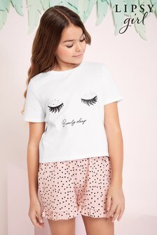 Lipsy White Frill Short Pyjamas (P73263) | 19 € - 24 €