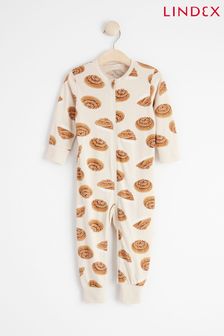 Lindex Cream Cinnamon Buns Zip Sleepsuit (P73775) | €17.50