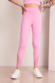 Rosé-Pink gerippt - Lipsy Active Leggings mit hohem Bund (P74285) | 21 € - 32 €