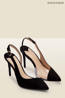 Sosandar Black Carmen Perspex Slingback Court Shoe (P74481) | kr1 450