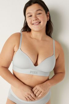 Victoria's Secret PINK Grey Tint Smooth Non Wired Push Up T-Shirt Bra (P74586) | €40