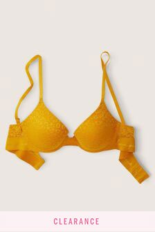 Golden Mustard Yellow - Victoria's Secret Pink Lace Push Up T-shirt Bra (P74597) | kr550