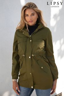Lipsy Khaki Green Petite Shower Resistant Rain Mac (P75012) | INR 9,633