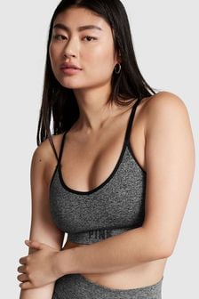 Victoria's Secret PINK Black Non Wired Lightly Lined Seamless Sports Bra (P75115) | kr480