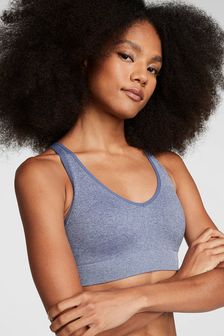 Victoria's Secret PINK Dusty Iris Marl Blue Non Wired Lightly Lined Seamless Air Sports Bra (P75116) | €41