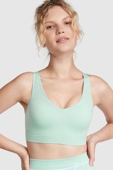 Victoria's Secret PINK Opal Blue Non Wired Lightly Lined Seamless Air Sports Bra (P75117) | kr550