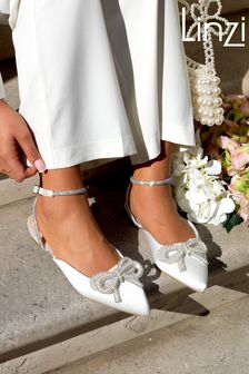 Linzi Ivory Lalita Flat Mule With Pearl Embellished Front Bow (P75228) | 50 €