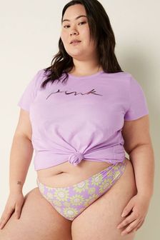 Victoria's Secret PINK Purple Petal Sunflower Print Period Thong Knickers (P76098) | kr260