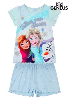 Kid Genius Blue Disney Frozen Follow Your Dreams Girls Licensing Ruffle Short PJ Set (P76397) | €15