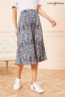 Love & Roses Multi Regular Pleated Midi Skirt (P76578) | ₪ 102
