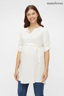 Mamalicious White Maternity 3/4 Sleeve Tunic Top (P76872) | €18.50