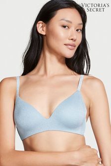 Victoria's Secret Fog Blue Smooth Logo Strap Lightly Lined Non Wired T-Shirt Bra (P76957) | €44 - €46