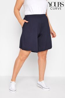 Yours Curve Blue Jersey Pull On Shorts (P77332) | €22.50