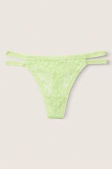 Victoria's Secret PINK Icy Lime Green Strappy Lace Thong Knickers (P77474) | kr160