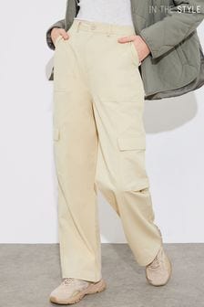 In The Style Stone Straight Leg Cargo Trousers (P77677) | €23