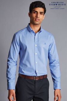 Charles Tyrwhitt Blue Slim Fit NonIron Stretch Poplin Shirt (P78041) | ₪ 144