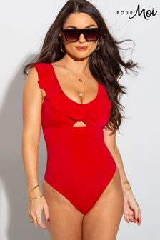 Pour Moi Red Space Frill Non Wired Swimsuit (P78064) | 56 €