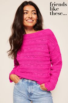 Rosa - Friends Like These Knitted Slash Neck Jumper (P78473) | 34 €