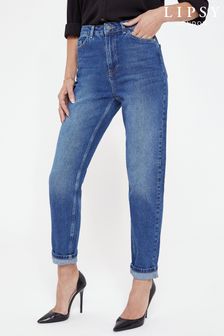 Mittelblau - Lipsy Kira Mom-Jeans mit hohem Bund (P79470) | 25 €